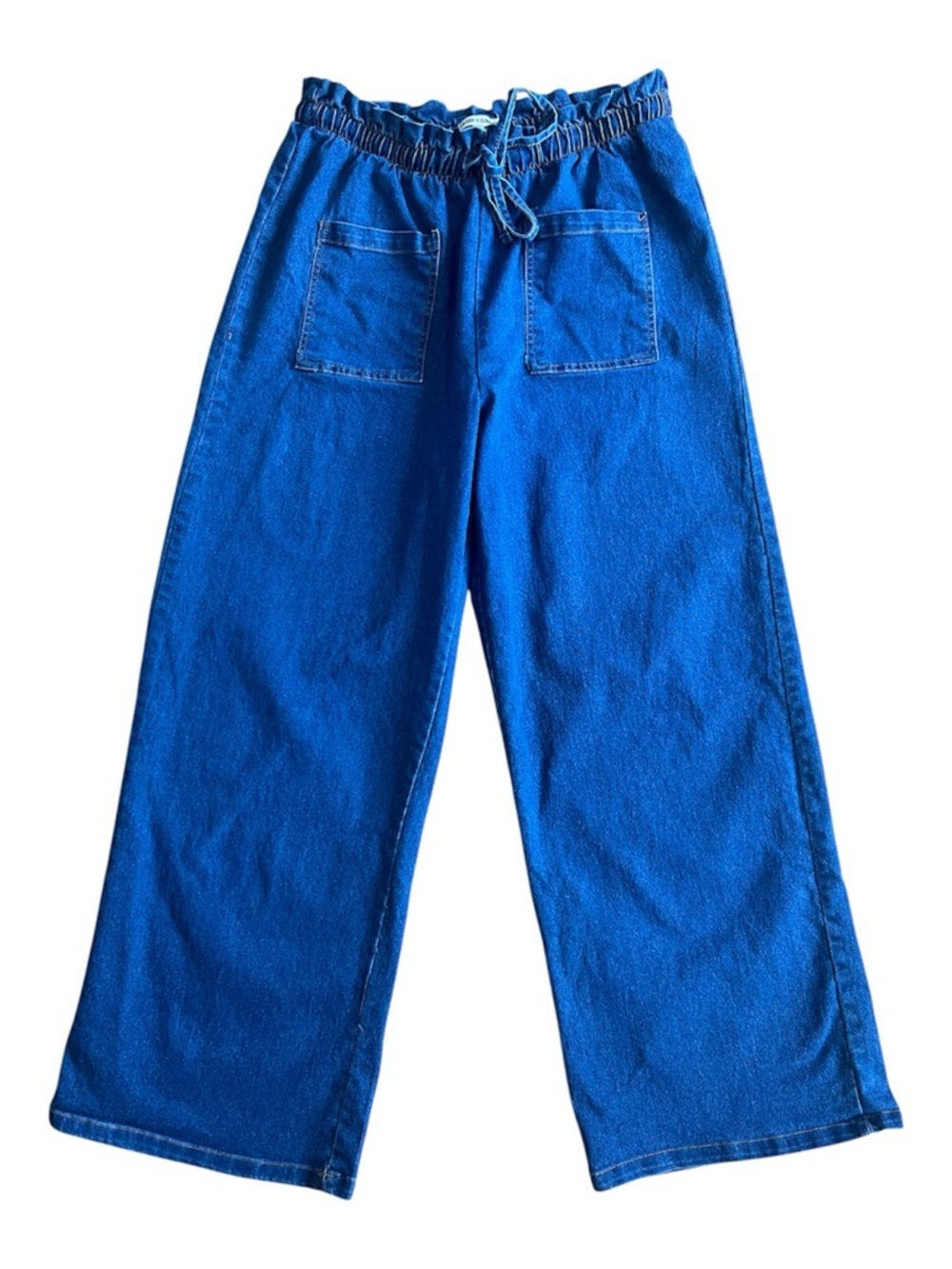 Green Goddess Wide Leg Elastic Waist Blue Jeans Size M Women